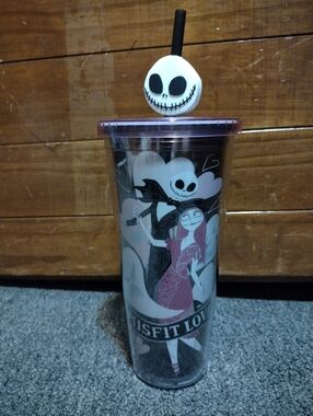 Nightmare Before Christmas Jack & Sally Tumbler - Black & Pink 24 OZ